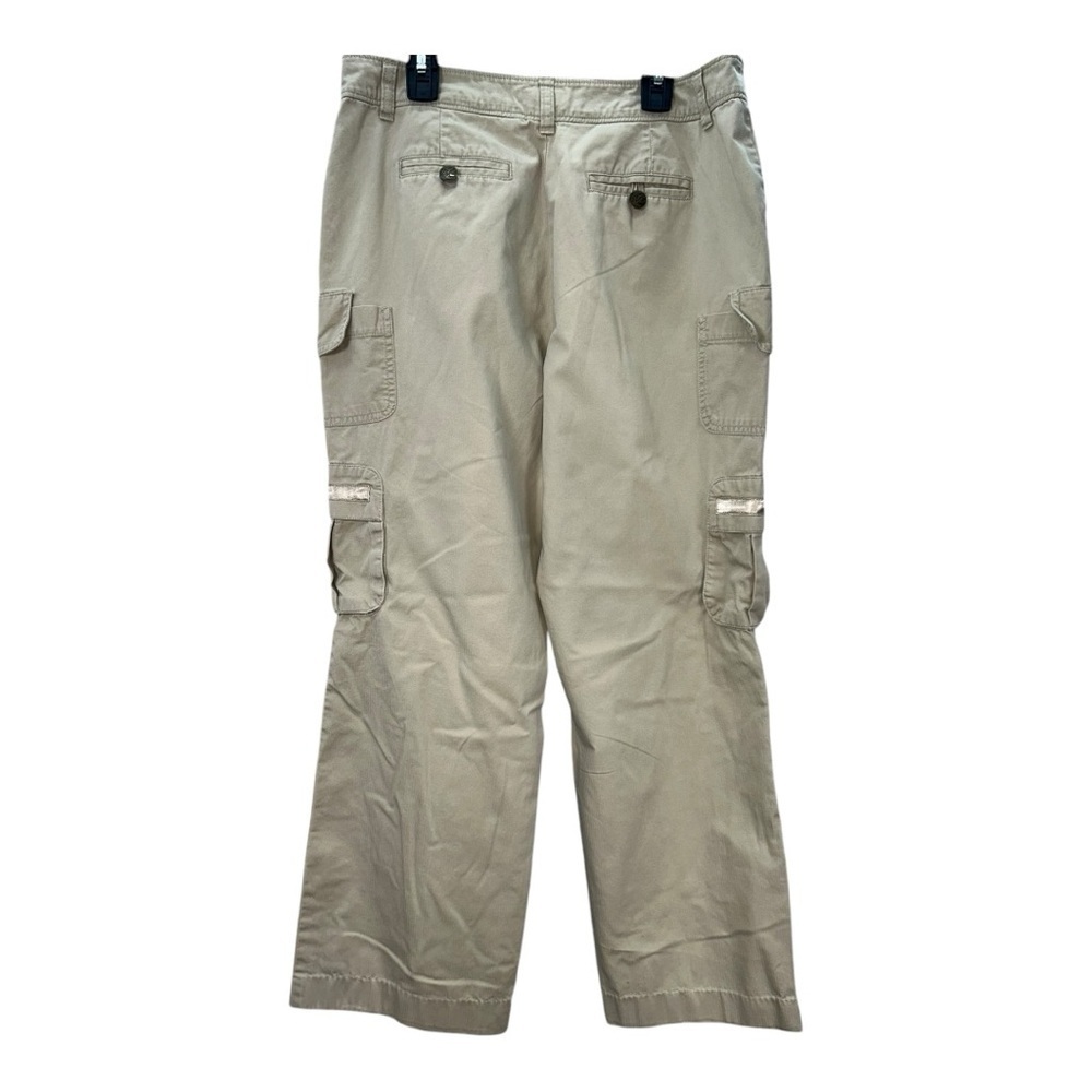 Cato Women Pants 8 Beige Capri Rhinestone City Contemporary Stretch Cargo Modern - Picture 2 of 12